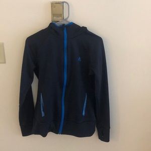 Adidas Climawarm Gray and Blue Zip Up Hoodie